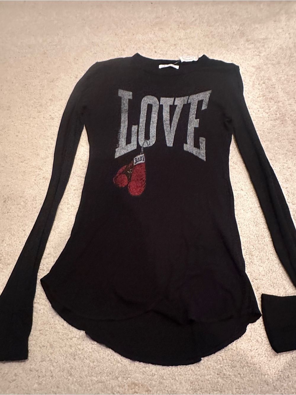 Lauren Moshi Love thermal top size large new with tags